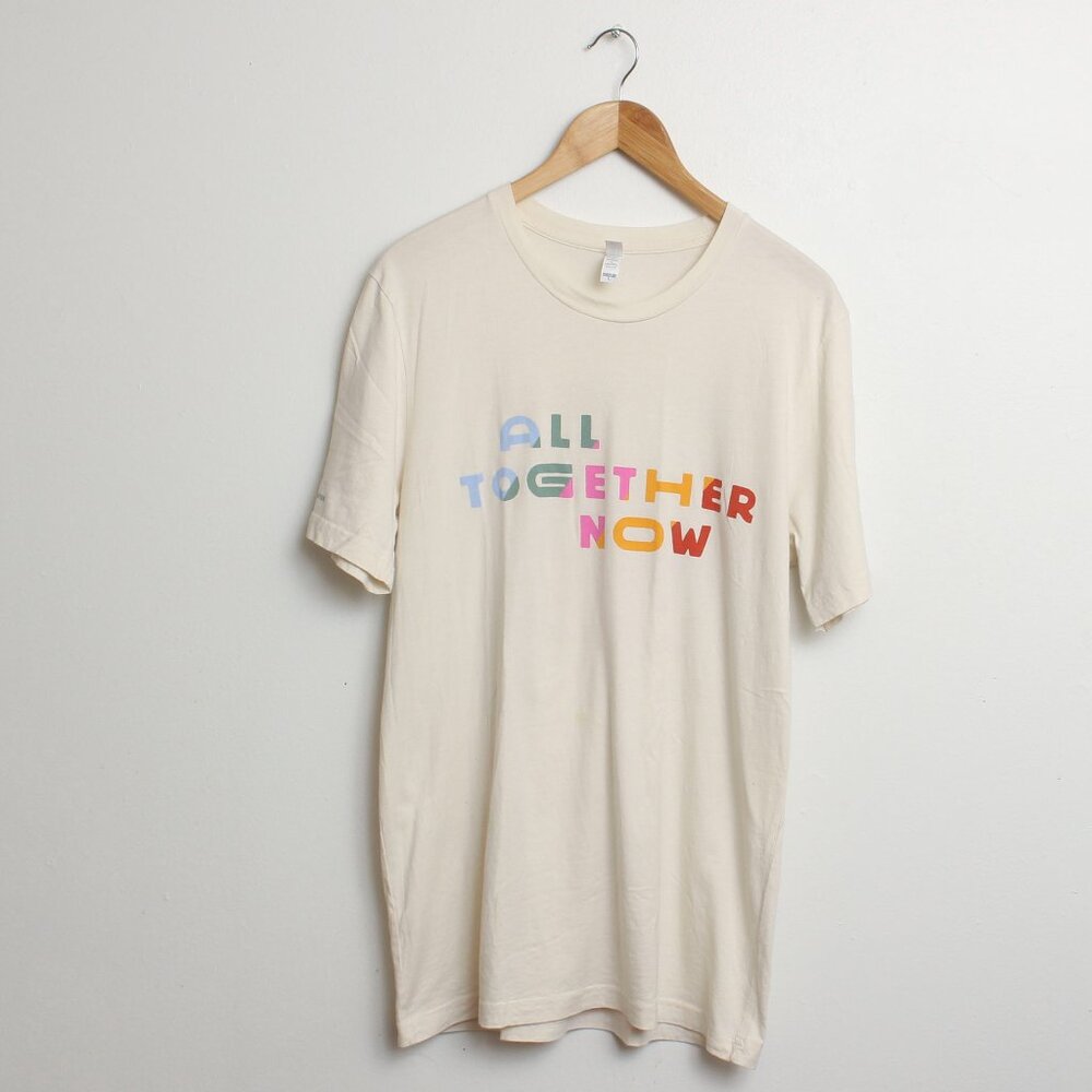Starbucks X Lady Gaga Pride Shirt Women Large Cream All Together Now Tee